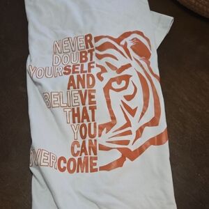 SHEIN White Tee with Orange Tiger Graphic